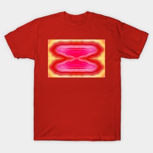 Red orange agate slice striped mineral T-Shirt